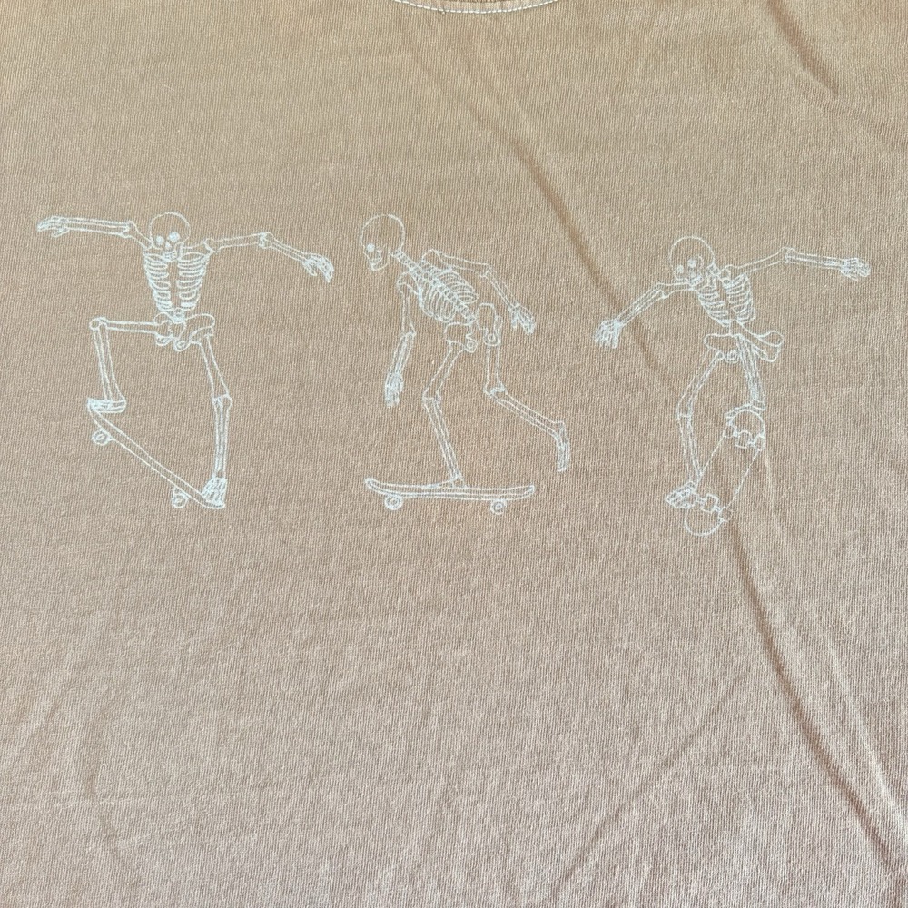 FULL TILT Mens Casual Skateboarding Skeletons Brown Graphic Shirts Size‎ Medium